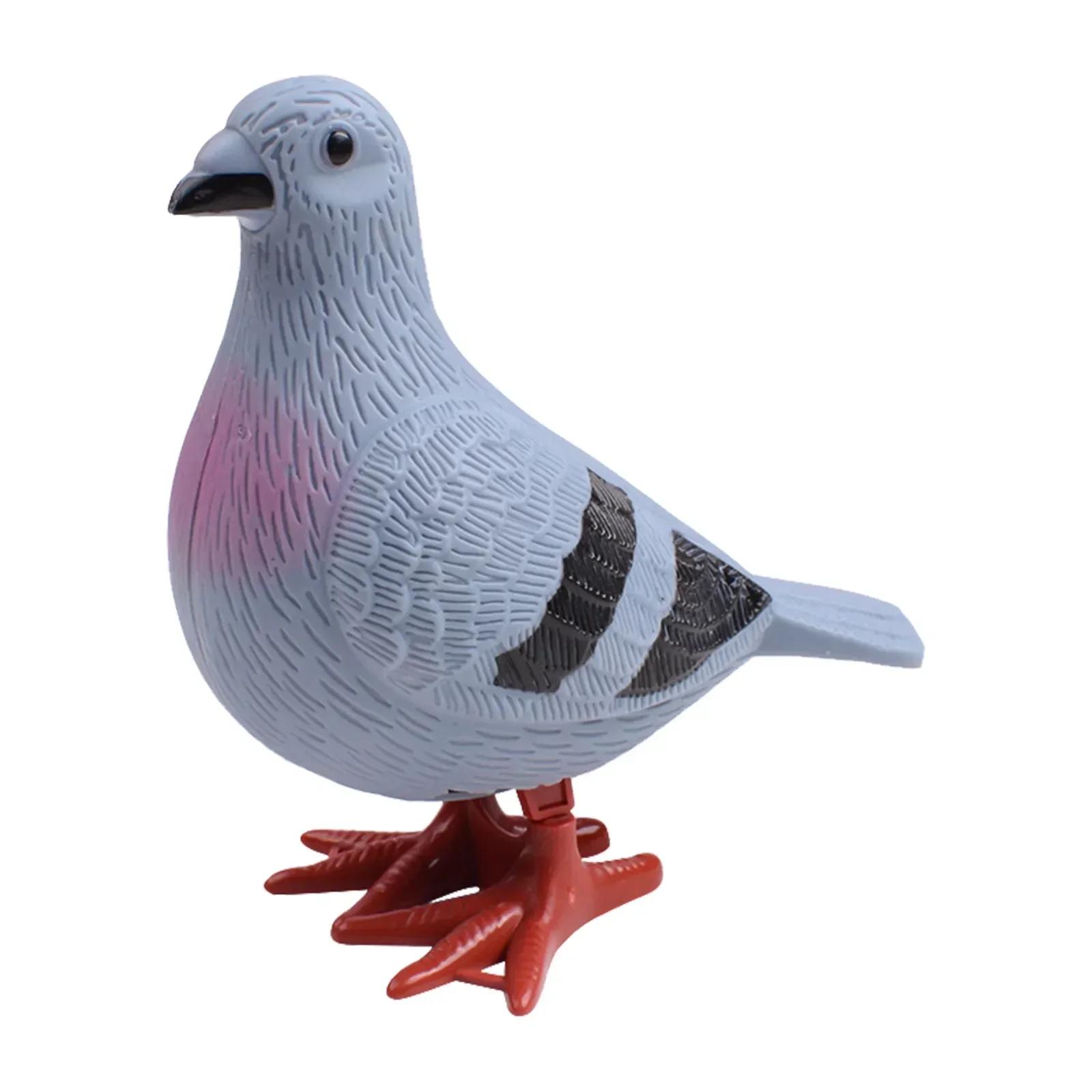 Cute Jumping Pigeon Clockwork Toy Funny Simulation Animal Pigeon Model Kids Educational Toys for Event Gift Party Favors серый