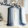 Heat Resistant Table Runner Sheer Flowing Runner, Chiffon Wedding Elegant Solid Color Durable for Dining Home Bridal Shower Party Decor Decorative