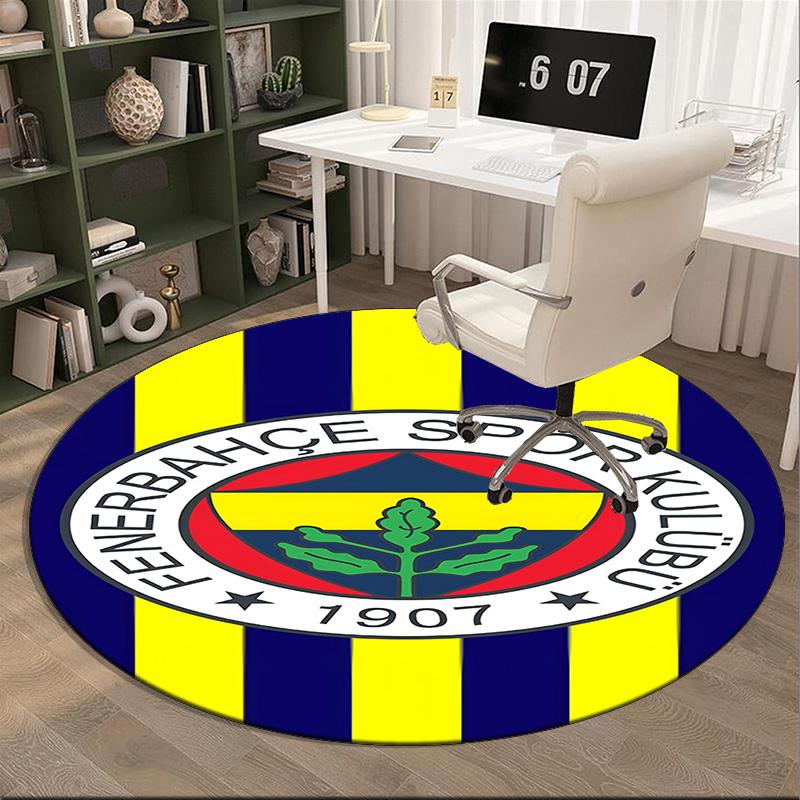 Fenerbahçe Sports Club Emblem Round Rug for Livingroom,Bedroom, Palyroom, Chair Rug, Area Rug, Circle Carpet, Fan Christmas Gift