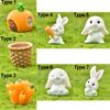 Landscape Cartoon Carrot House Miniature Rabbit Figurine Mini Animal Statue Resin Bunny Basket
