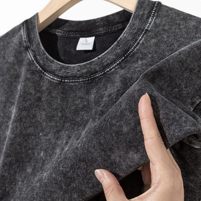 Western Style Fashion Washed Old Loose Print Short Sleeve T-shirt Top Printed Cotton T-shirt