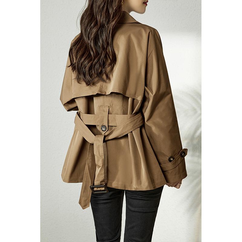 Temperament short trench coat women's, spring and autumn new thin small spring and autumn women's coat