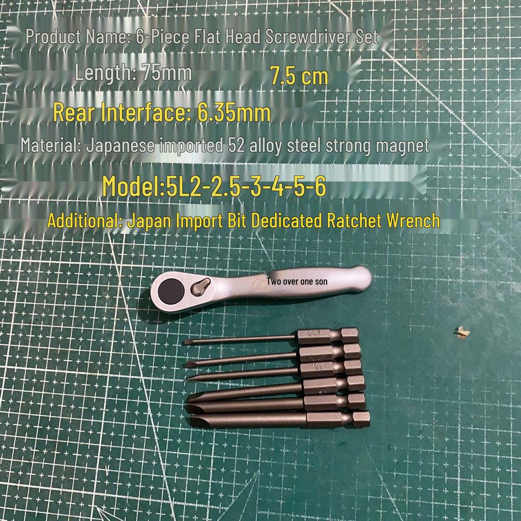 Japan S2 Steel Magnetic Slotted Flat Head Electric Screwdriver Bit