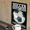 Vintage Soccer Defender Tin Sign, 2D Flat Wall Art for Home Bar, Garage, Kitchen – Durable Gift