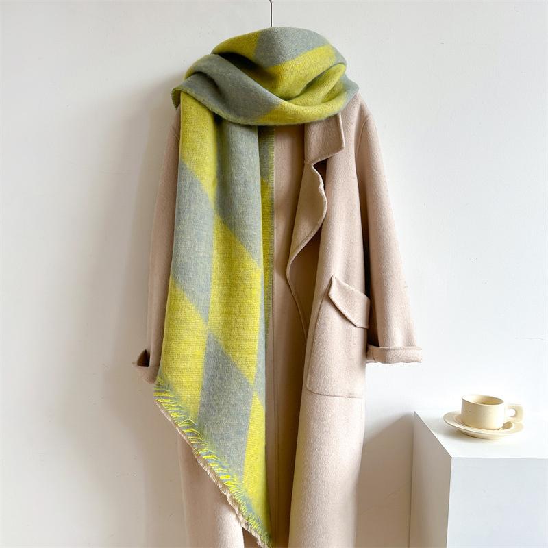 New Thickened and Elongated Winter Scarf Cashmere Feeling Shawl and Wraps Pashmina Neckerchief Bufanda Female Poncho 48Colors
