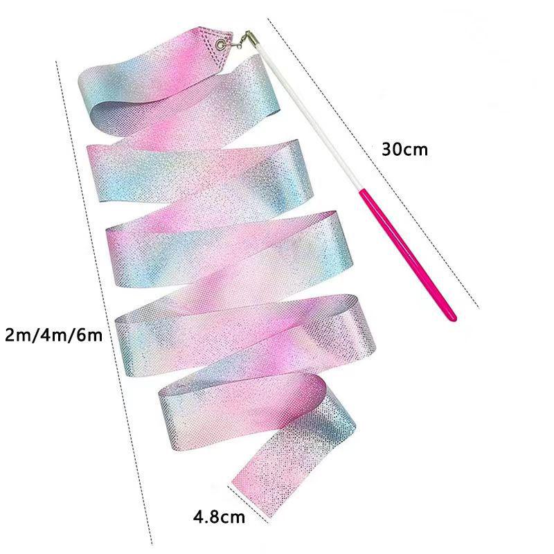 Colorful Children s Dance  Gymnastics Silk Ribbon - Shining Star Performance Accessory 46cm Rod Only (No Ribbon)