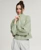 Leijibi Cool Touch Airlight Crop Loose Fit Women'S Zip-Up Rash Guard Olive