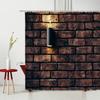 3D Printing Brick Pattern Shower Curtains Set Vintage Stone Brick Wall Polyester Fabric Hanging Curtain Bathroom Curtain Hooks