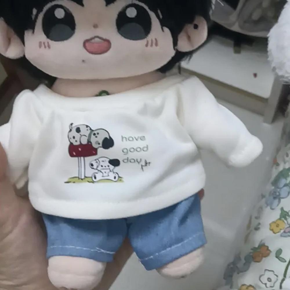 1 set T-shirt 20cm Cotton Doll Clothes Cartoon Dog Plush Doll Clothes  Doll Accessories