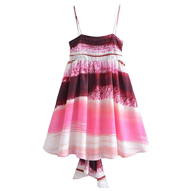 

Age-Reducing French Summer A- line Skirt Backless Bow Open Back large Bows strap Color(High quality) L