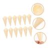 COLLBATH 100-Pack Disposable Wooden Ice Cream Cones for Deli Food