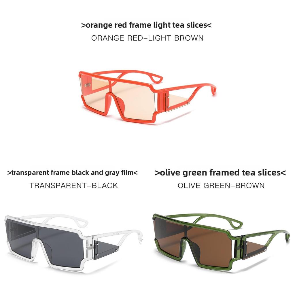 Futuristic Geometric Square Sunglasses With Uv400 Protection For Fashion Streetwear
