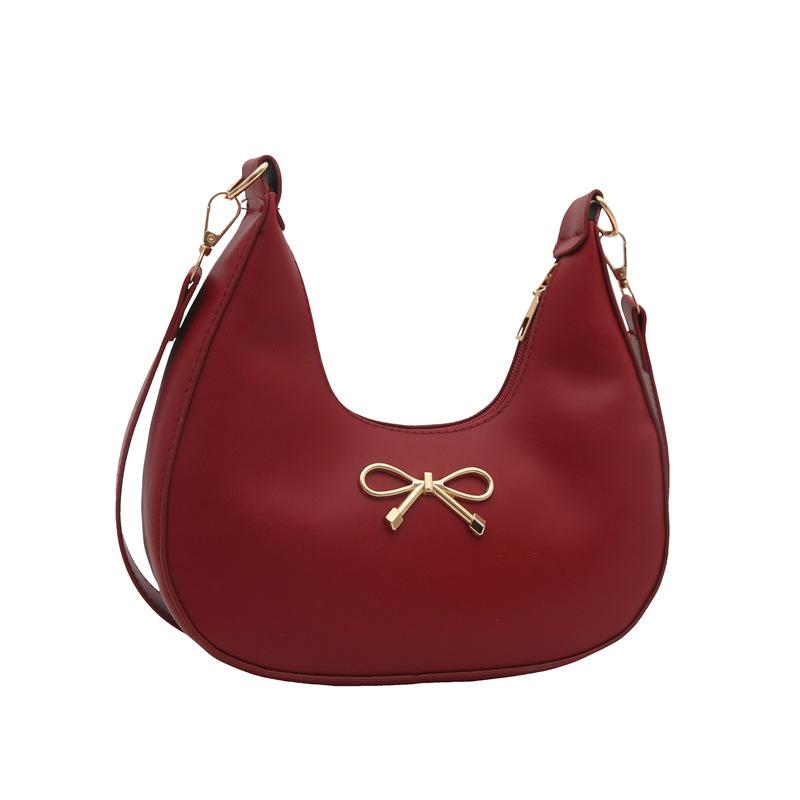 Temperament versatile women s bag fashion bow underarm bag niche design shoulder messenger bag