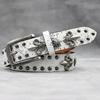 Fashion Rivet Belt White Cross Men&Women's Studded Belt Punk Rock With Pin Buckle Hardware Jeans Designer Female Waist Belts
