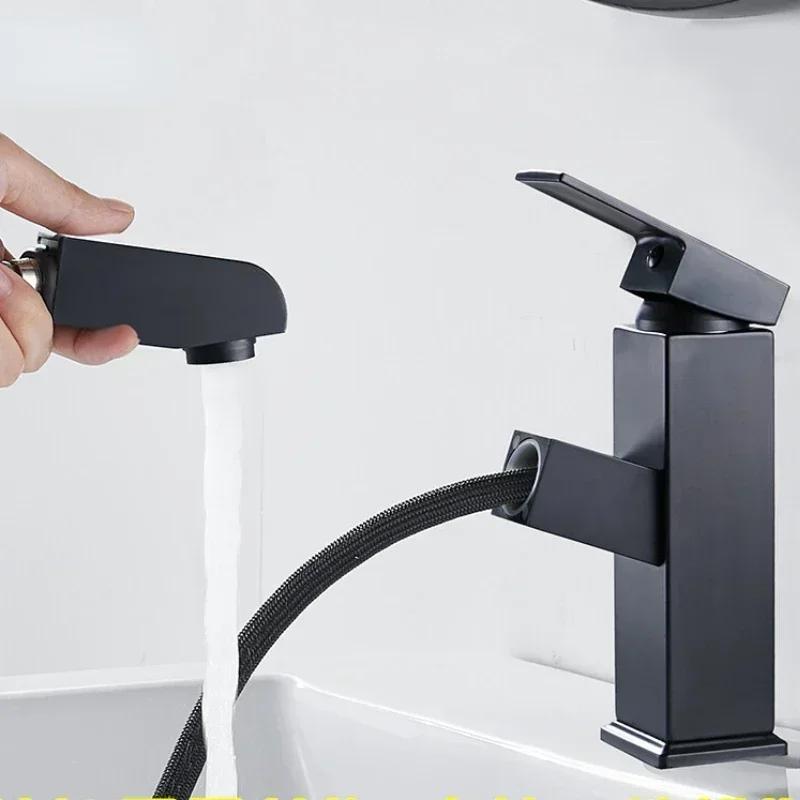 Nerezové koupelnové jednopákové umyvadlové baterie výsuvné směšovače umyvadlová baterie umyvadlové kohoutky vodovodní baterie montáž na desku