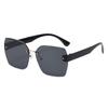 Frameless Sunglasses, Large Frame Versatile And Thin Face Glasses, Sunshade Fashion Sunglasses, Age-Reducing Street Photos, Cut Edges