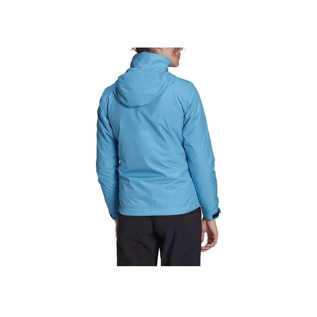Adidas Womens Mountain Rain Resistant Jacket With Letter Print Women Jacket Blue HA2318