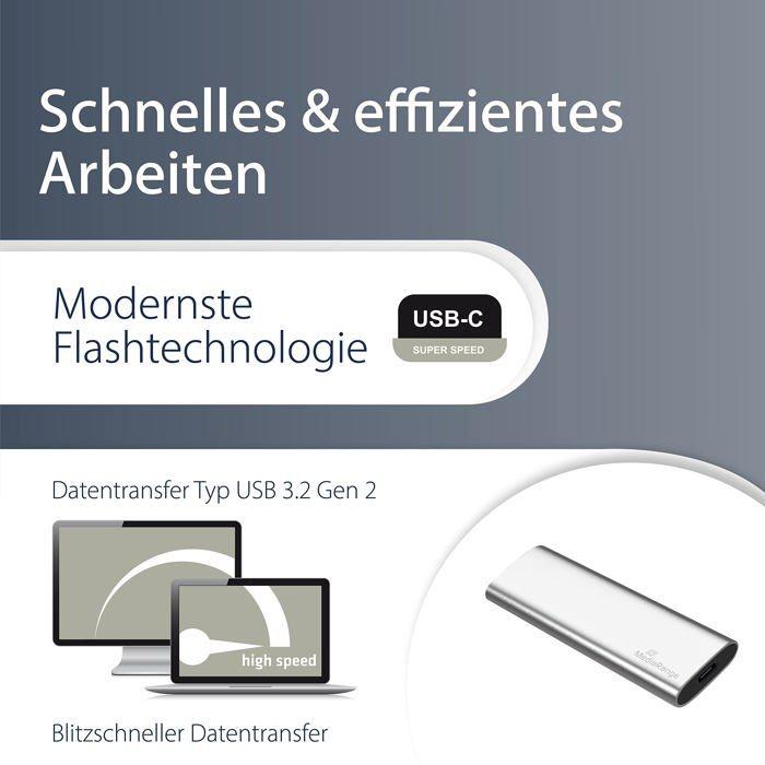 Mediarange disque dur externe usb type-c argenté 480 go mr1102