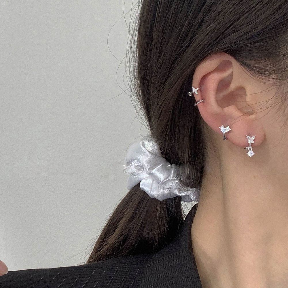 

Pendent Butterfly Women Hoop Earrings Ear Buckle Crystal Stud Earrings Korean Dangle Earrings