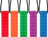 Sensory Chew Necklaces, 2pcs Colorful Chew Necklaces for Sensory Kids, Perfectly Textured Silicone Chew Toys