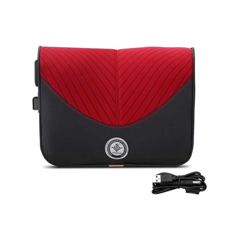 

Электрическая массажная подушка из пены с эффектом памяти для шеи и спинки автомобиля чёрный/красный