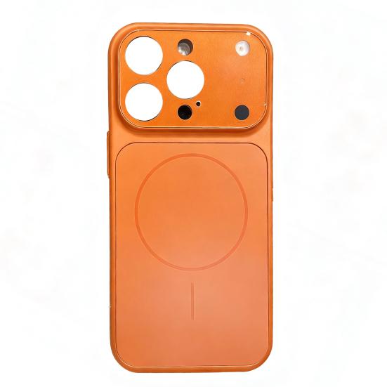 

Glass Magnetic Case for IPhone 16 Pro/Pro Max Phone Protective Case for Magsafe Shockproof Cover with Frosted Anti-Scratch Back iPhone16pro оранжевый