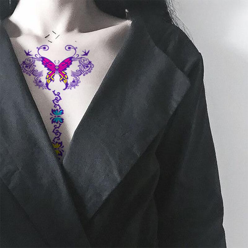 Creative Fluorescent Butterfly Face Tattoo Sticker Nightclub Bar Rose Sticker Flower Arm Waterproof Eco-Friendly Tattoo Sticker
