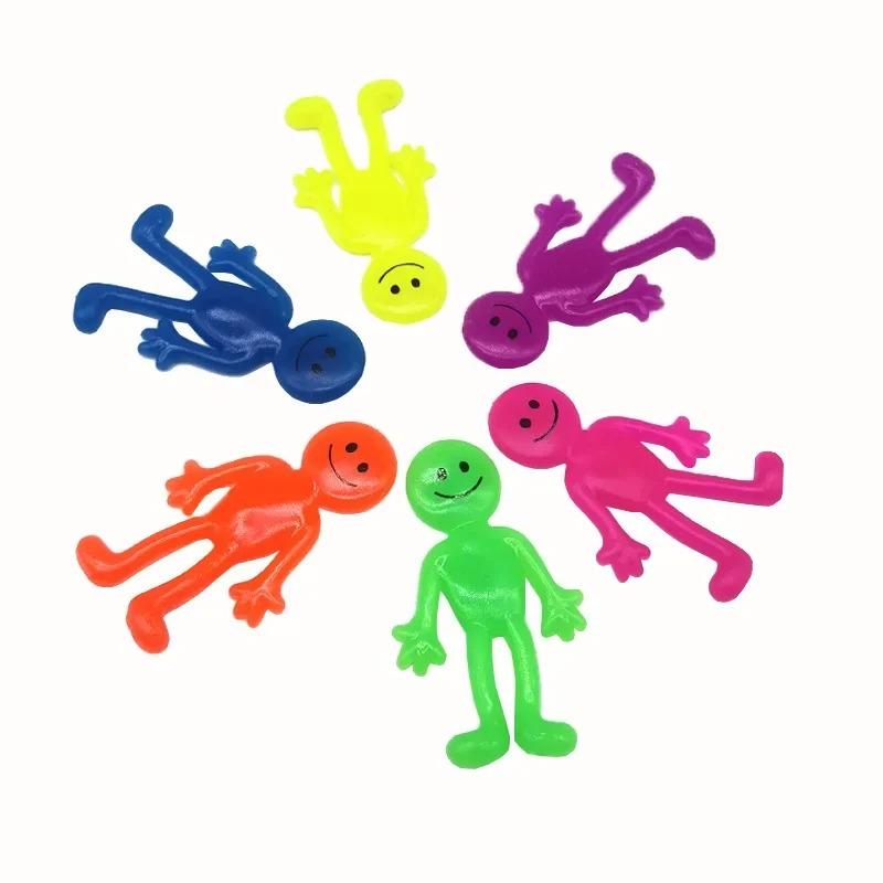 5-20Pcs Fun Sticky Stretching Smiling Face Little Man Pinch Toy Kids Birthday Party Favor Christmas Carnival Adult Gift
