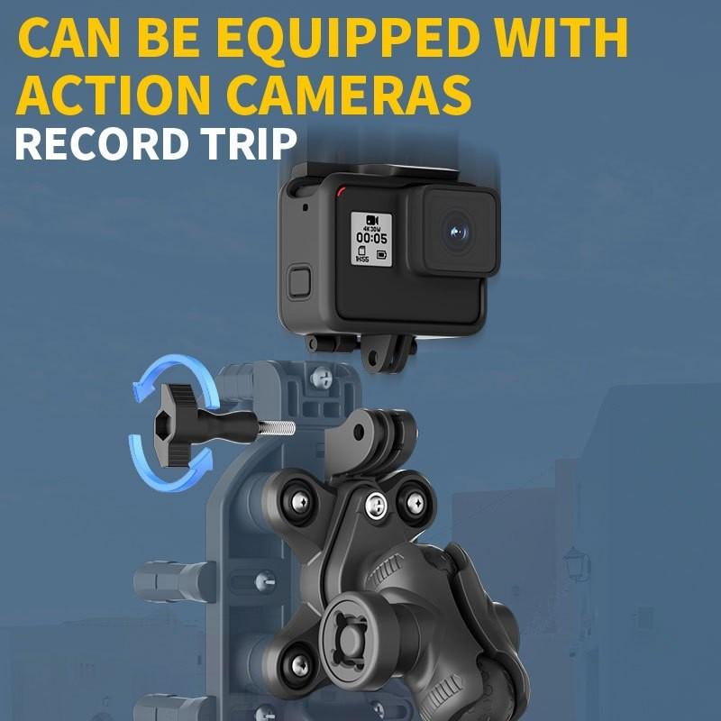 Motorcycle Wireless Charging Phone Holder Triple Shockproof Motorcycle Camera Phone Stand Fast Charging Anti-Theft Brackrt