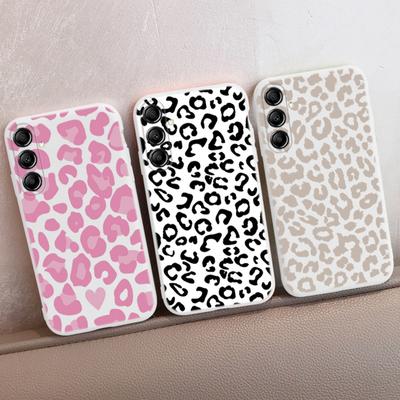 Coque en silicone souple à motifs léopard pour Xiaomi Redmi Note 13 Pro Samsung A55 M35 S24 iPhone Huawei Honor Realme Housse de protection antichoc pour appareil photo