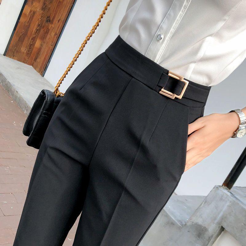 

Women s High Waist Slimming Straight-Leg Suit Pants - Professional Nine-Tenths and Seven-Tenths Lengths XS/25