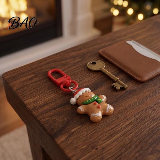Christmas Keychain Decorations Theme Keychain, Cartoon Santa Claus Elk Bear Tree Decoration Key Rings Pendant, Festive Charm Ornament for Bags