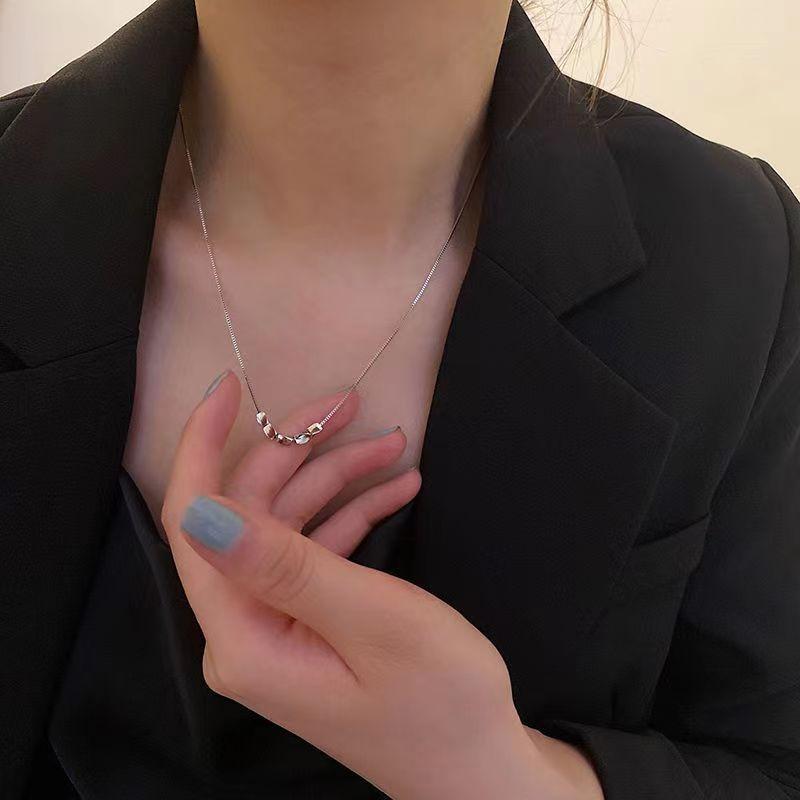 New Transfer Bead Necklace Cold Wind Niche Design Summer Collarbone Chain Simple Women's 2026 New Trendy