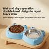 Cute frog-shaped stainless steel pet double bowl - large capacity to prevent spilling - cat drinking bowl for dogs' food dish
