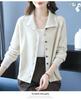 100% Reine Wolle Umlegekragen Damen Strick-Cardigan - Herbstmode Kurze Jacke