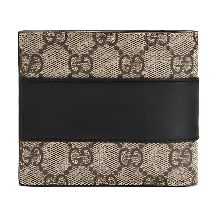 Gucci Vintage Logo Short Double Fold Wallet Men Wallets Ebony Black 451240-KGDHN-9769