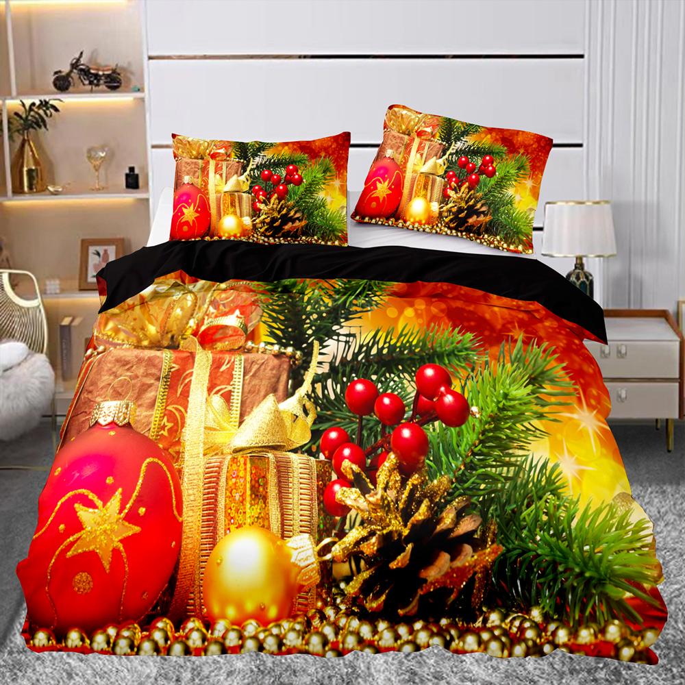 Рождественский подарок с узором пододеяльник комплект постельного белья для детей — фото 16