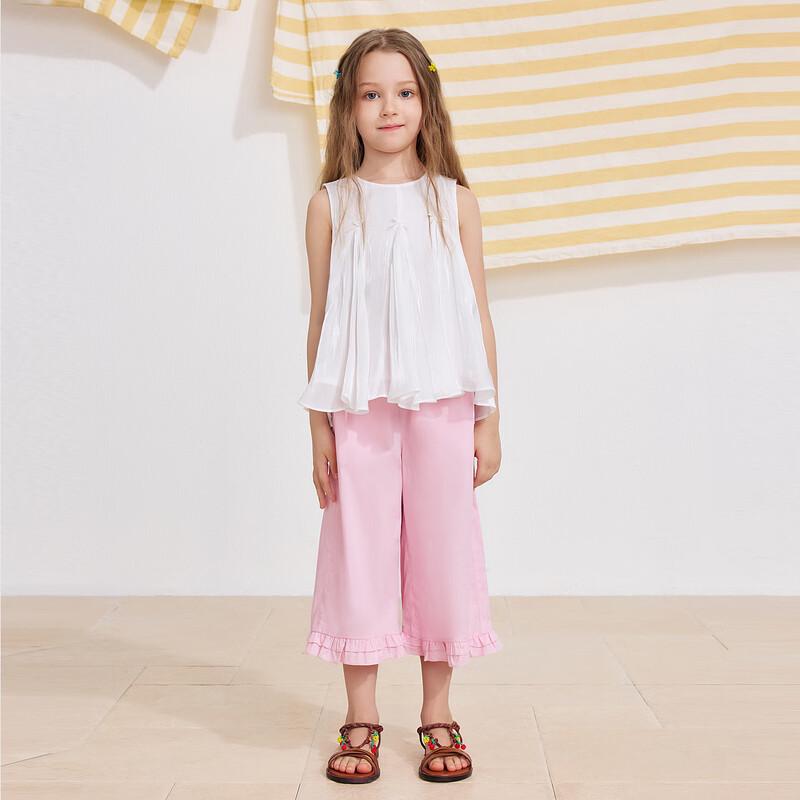 PawinPaw Girls' Cartoon Bear A-line Top & Pants Set