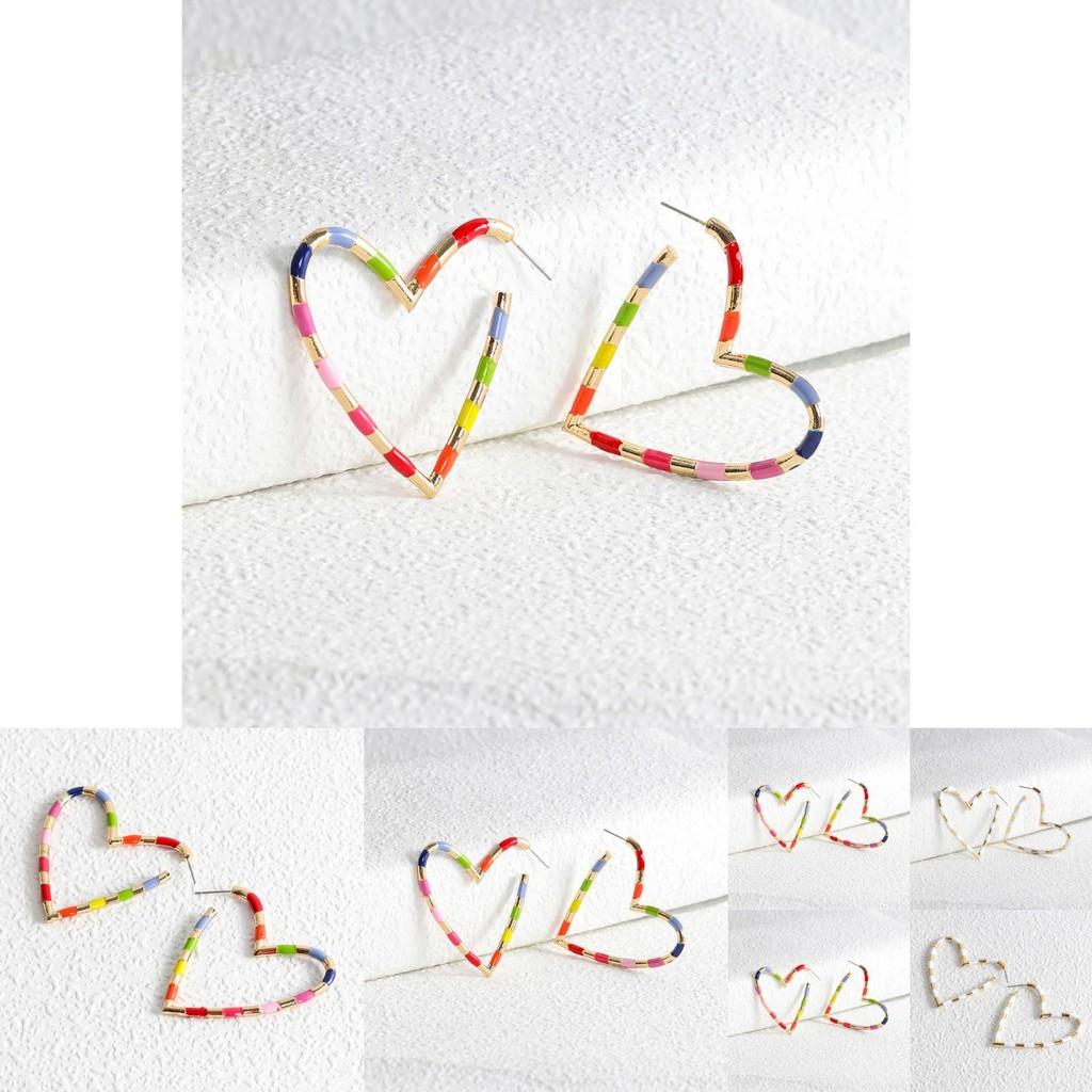 Fashionable Minimalist Heart Shaped Earrings For Women Plated Alloy Jewelry