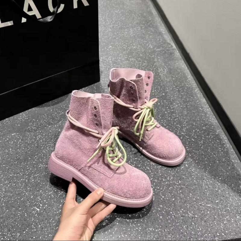 

First layer cowhide Martin boots women s versatile summer new color short boots women s boots double strap locomotive boots 40