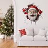 3pcs Paper Santa Claus Wall Decal Wall-Breaking 3D Christmas Wall Sticker for Xmas Window Toilet Wall Refrigerator Decorations