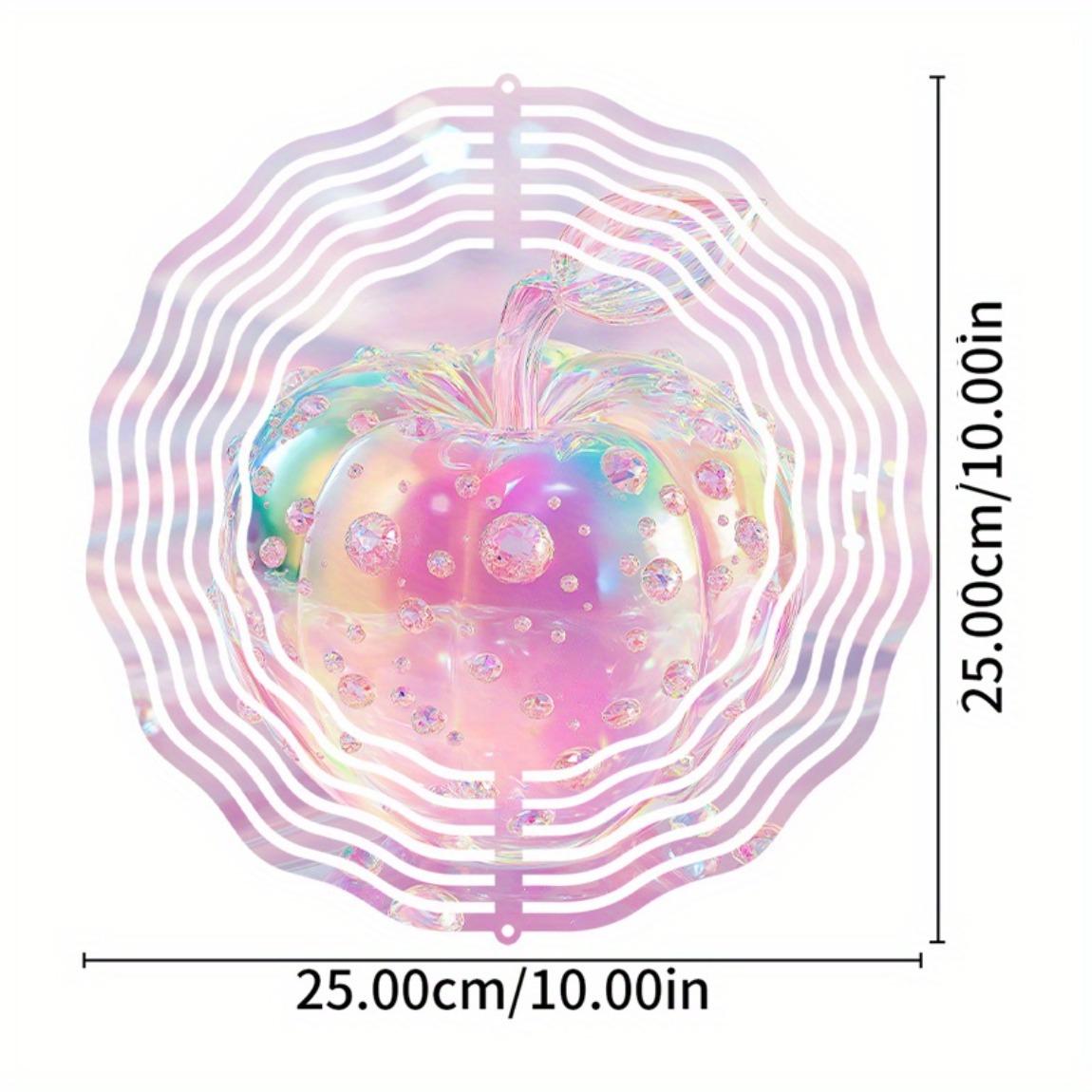 

Волшебная яблочная музыка ветра – Вращающееся 3D металлическое искусство с блестящими хрустальными бусинами, не требует питания – Идеально для открытых и закрытых пространств 01A