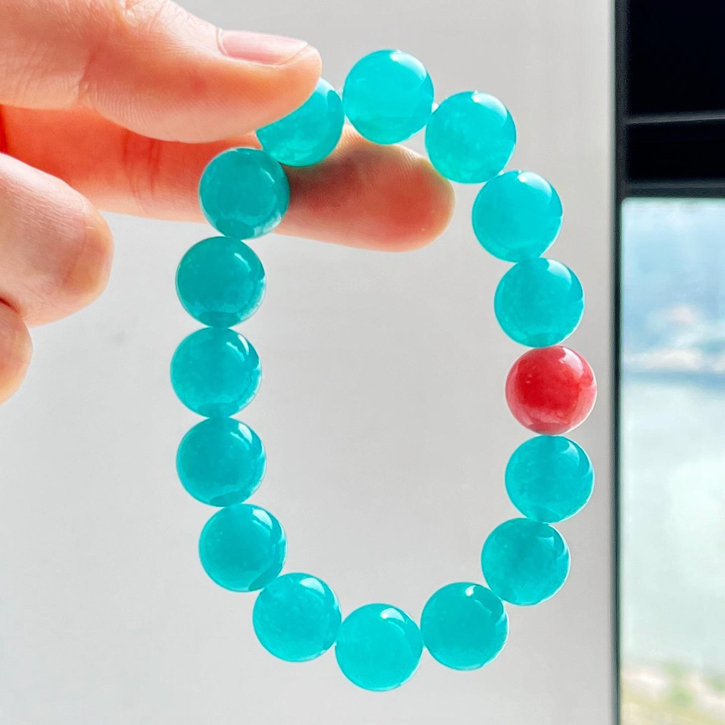 Madelan 12Mm Large Particle Tianhe Stone-Colored Quartzite Stone Bracelet