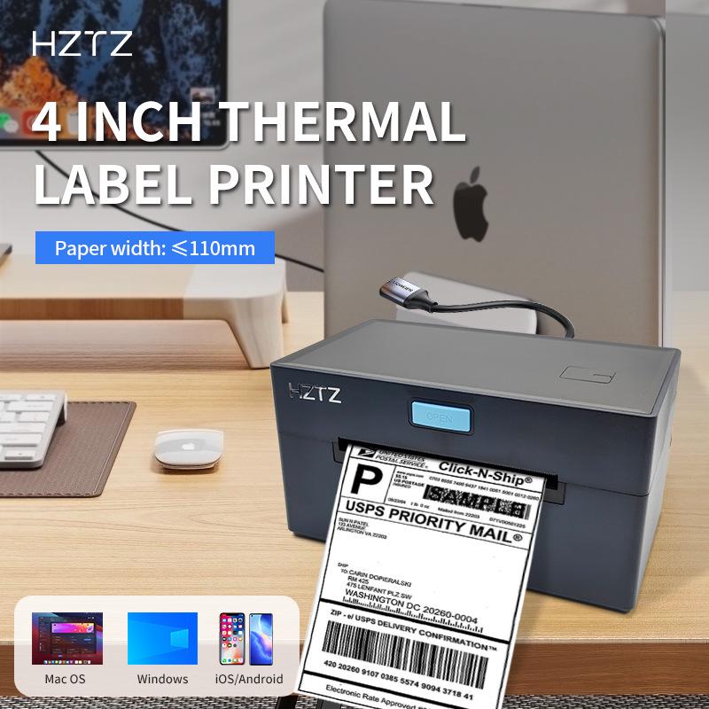 Vysokorychlostní termotiskárna štítků HZ-9220 s USB, Bluetooth a WiFi pro čárové kódy a přepravní štítky