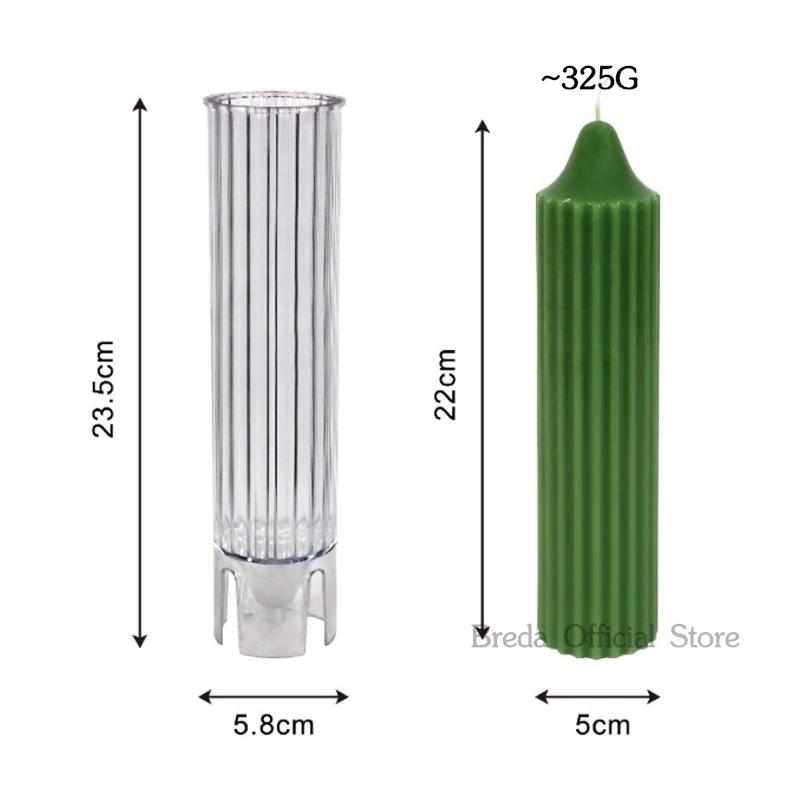 15-22cm Gestreifte Zylindrische Kerzenform DIY Handgemachte Duftkerzen-Herstellung Zubehör Langlebiges PC-Acryl-Form-Set für Einfache Entformung