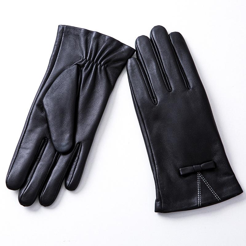 Clothing Accessories Sheepskin Gloves with Fleece and Thickening Warm and Windproof for Driving and Cycling Touch Screen Women's Gloves