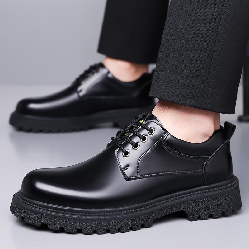 Black Retro Men's Shoes Comfortable and High-quality Style Design Fashion Party Groom's Wedding Thick Soled Casual Shoes New