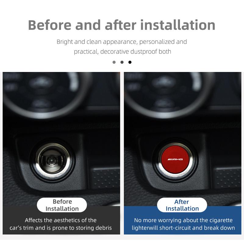 Car Metal Cigarette Lighter Button Cap Dustproof Cover Socket For AMG W202 W212 W213 W220 W221 W222 C180 C200 C260 C300