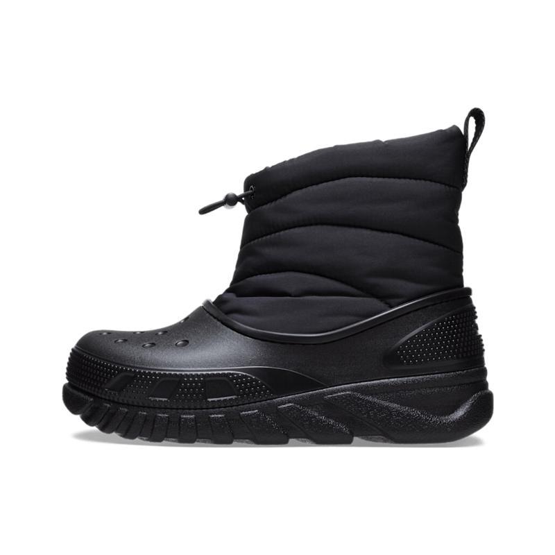 Crocs DUET MAX BOOT Leather Soft Booties Unisex Black