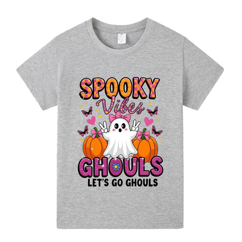 Kid Boys Girls Halloween Pumpkin Ghost Lovely T-shirt